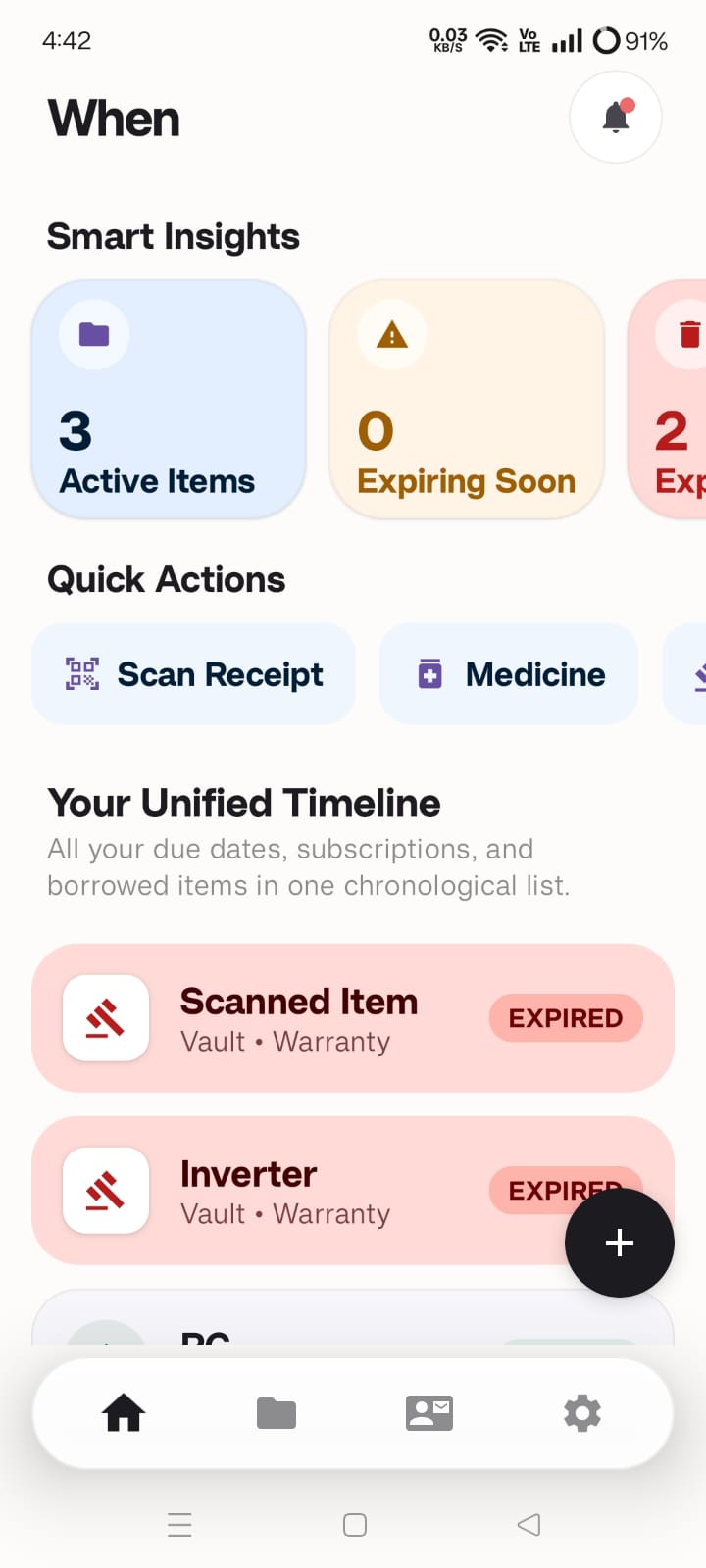 Timeline Screen